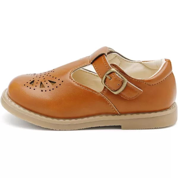 DADAWEN Girl's Classic Mary Jane Flats School Uniform Shoes Dress Shoes Party Wedding Shoes