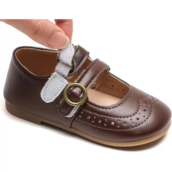 DADAWEN Girl's Classic Mary Jane Flats School Uniform Shoes Dress Shoes Party Wedding Shoes
