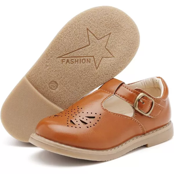 DADAWEN Girl's Classic Mary Jane Flats School Uniform Shoes Dress Shoes Party Wedding Shoes