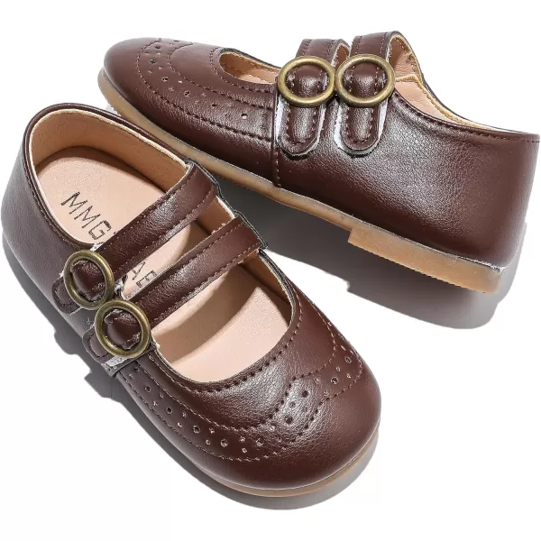 DADAWEN Girl's Classic Mary Jane Flats School Uniform Shoes Dress Shoes Party Wedding Shoes