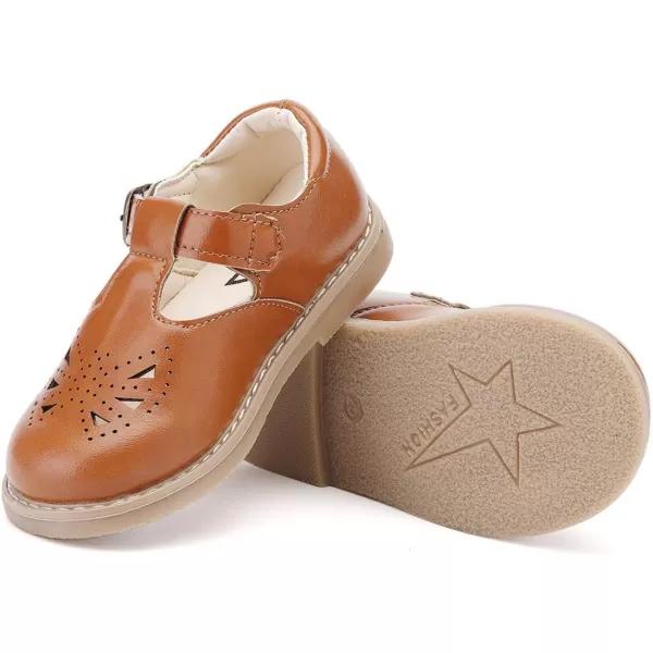 DADAWEN Girl's Classic Mary Jane Flats School Uniform Shoes Dress Shoes Party Wedding Shoes