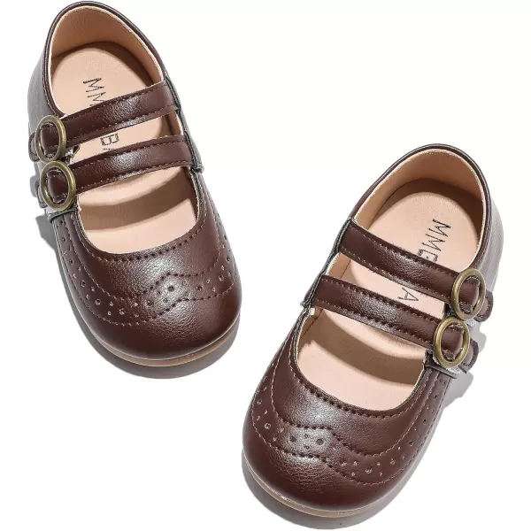 DADAWEN Girl's Classic Mary Jane Flats School Uniform Shoes Dress Shoes Party Wedding Shoes