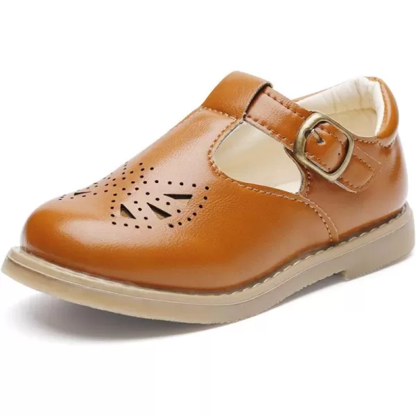 DADAWEN Girl's Classic Mary Jane Flats School Uniform Shoes Dress Shoes Party Wedding Shoes