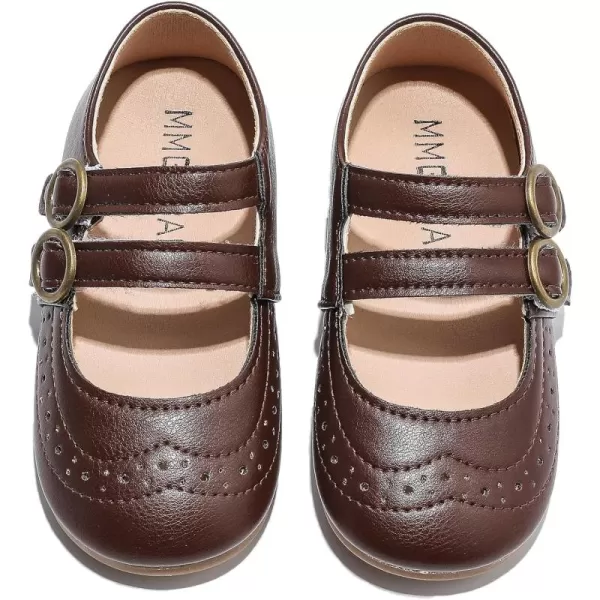 DADAWEN Girl's Classic Mary Jane Flats School Uniform Shoes Dress Shoes Party Wedding Shoes