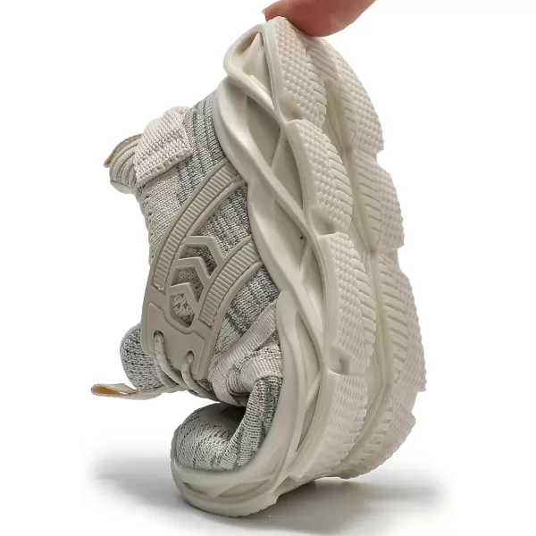 imageDADAWEN ToddlerLittle Kid Boys Girls Lightweight Breathable Sneakers Strap Athletic Tennis Shoes for Running WalkingBeige169