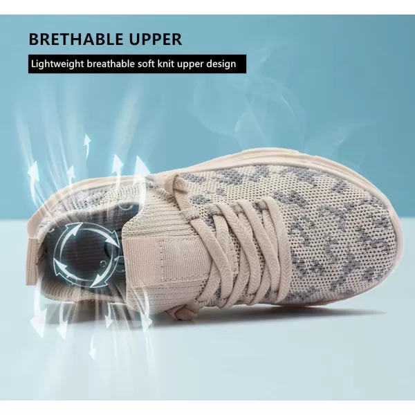 imageDADAWEN ToddlerLittle Kid Boys Girls Lightweight Breathable Sneakers Strap Athletic Tennis Shoes for Running WalkingBeige189