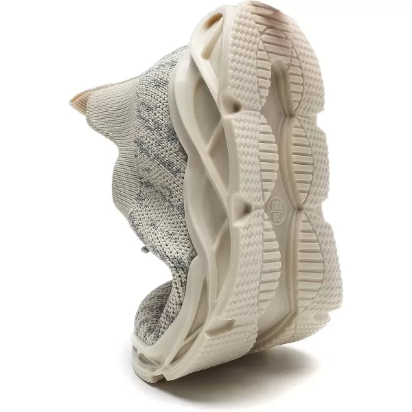 imageDADAWEN ToddlerLittle Kid Boys Girls Lightweight Breathable Sneakers Strap Athletic Tennis Shoes for Running WalkingBeigenew Style