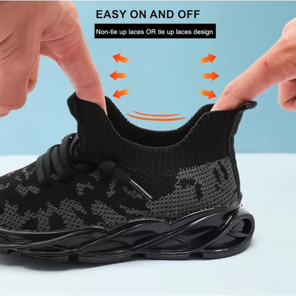 imageDADAWEN ToddlerLittle Kid Boys Girls Lightweight Breathable Sneakers Strap Athletic Tennis Shoes for Running WalkingBlack189