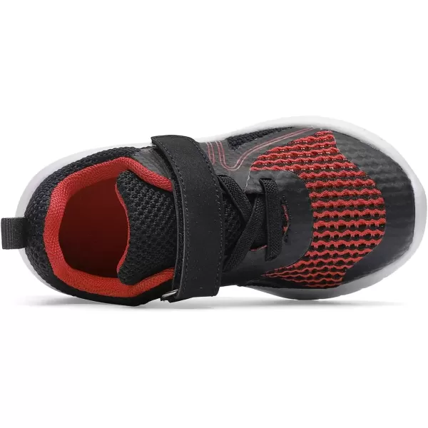 imageDADAWEN ToddlerLittle Kid Boys Girls Lightweight Breathable Sneakers Strap Athletic Tennis Shoes for Running WalkingBlackRed 088