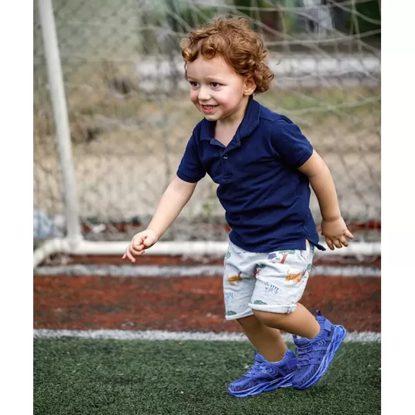 imageDADAWEN ToddlerLittle Kid Boys Girls Lightweight Breathable Sneakers Strap Athletic Tennis Shoes for Running WalkingBlue169