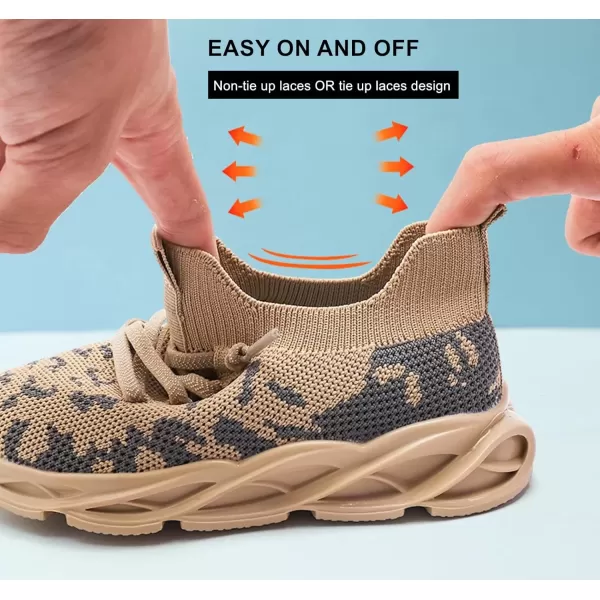 imageDADAWEN ToddlerLittle Kid Boys Girls Lightweight Breathable Sneakers Strap Athletic Tennis Shoes for Running WalkingBrown189