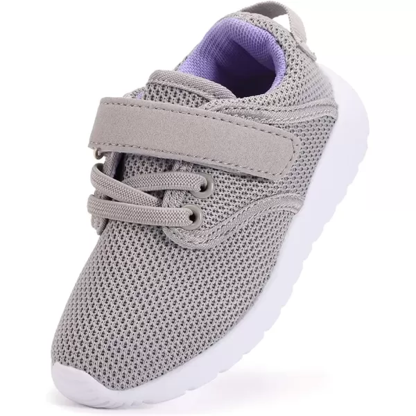 imageDADAWEN ToddlerLittle Kid Boys Girls Lightweight Breathable Sneakers Strap Athletic Tennis Shoes for Running WalkingGray02update