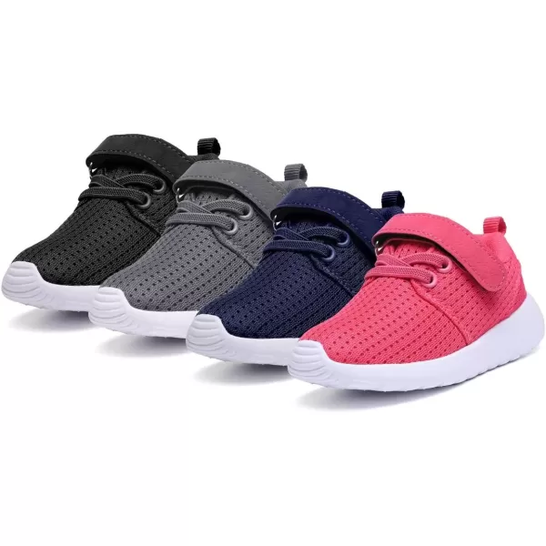 imageDADAWEN ToddlerLittle Kid Boys Girls Lightweight Breathable Sneakers Strap Athletic Tennis Shoes for Running WalkingGrey