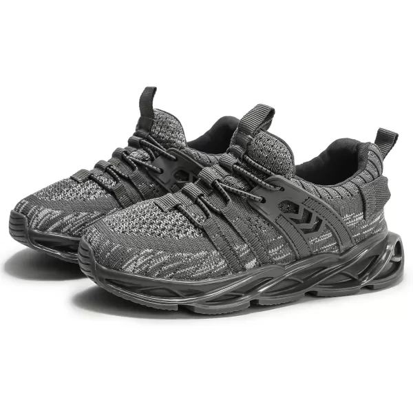 imageDADAWEN ToddlerLittle Kid Boys Girls Lightweight Breathable Sneakers Strap Athletic Tennis Shoes for Running WalkingGrey169