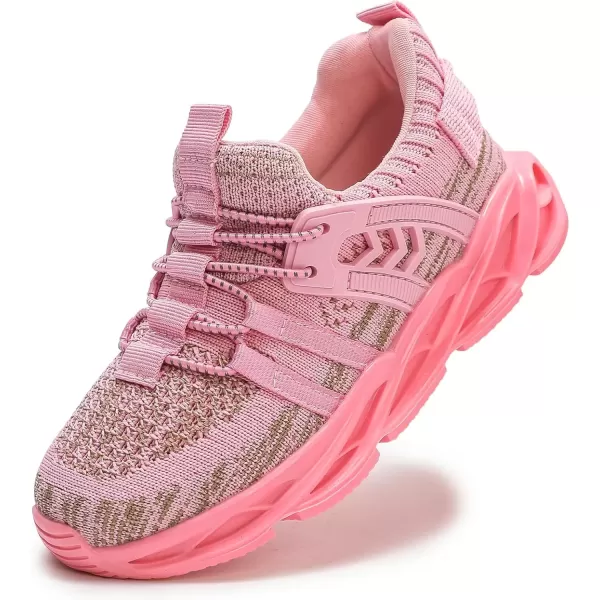 imageDADAWEN ToddlerLittle Kid Boys Girls Lightweight Breathable Sneakers Strap Athletic Tennis Shoes for Running WalkingHot Pink169