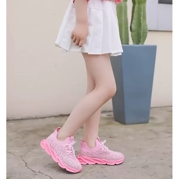 imageDADAWEN ToddlerLittle Kid Boys Girls Lightweight Breathable Sneakers Strap Athletic Tennis Shoes for Running WalkingHot Pinknew Style