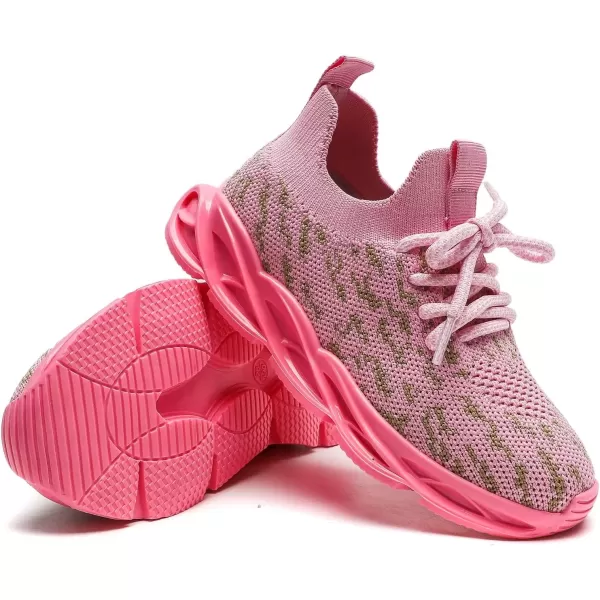 imageDADAWEN ToddlerLittle Kid Boys Girls Lightweight Breathable Sneakers Strap Athletic Tennis Shoes for Running WalkingHot Pinknew Style