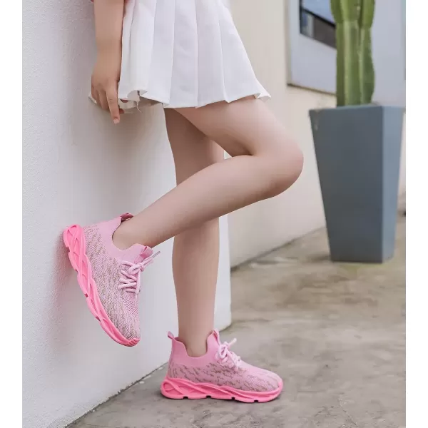 imageDADAWEN ToddlerLittle Kid Boys Girls Lightweight Breathable Sneakers Strap Athletic Tennis Shoes for Running WalkingHot Pinknew Style