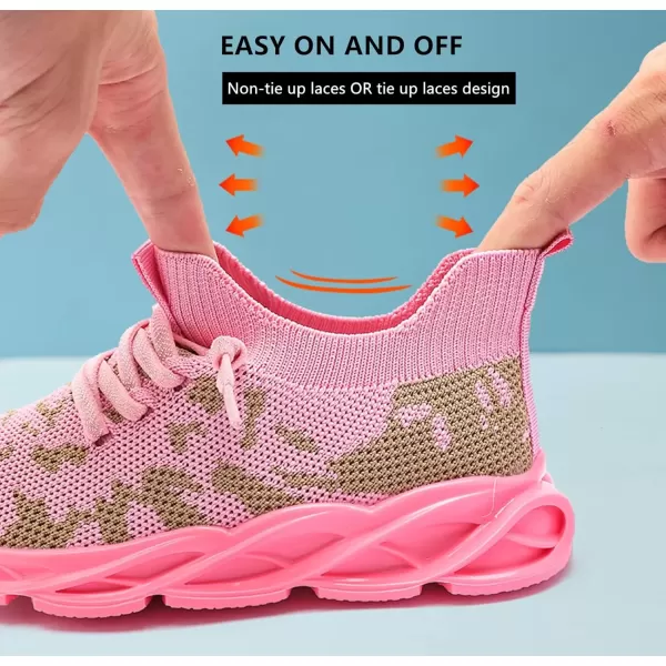 imageDADAWEN ToddlerLittle Kid Boys Girls Lightweight Breathable Sneakers Strap Athletic Tennis Shoes for Running WalkingPink189