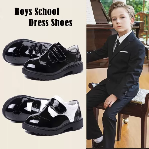imageDADAWEN Boys Girls Classic School Uniform Comfort Oxford Dress Shoes Loafer Flats ToddlerLittle KidBig KidBlack