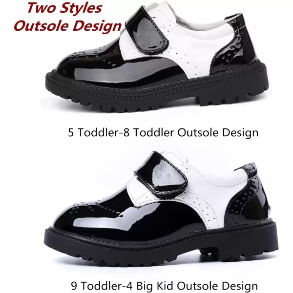 imageDADAWEN Boys Girls Classic School Uniform Comfort Oxford Dress Shoes Loafer Flats ToddlerLittle KidBig KidBlackWhite
