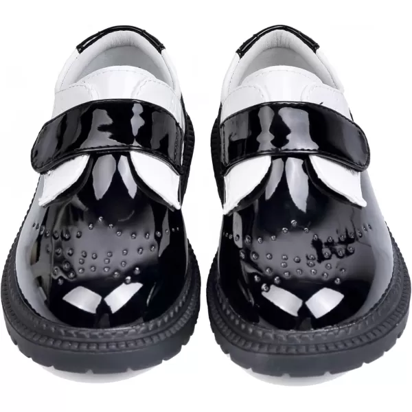 imageDADAWEN Boys Girls Classic School Uniform Comfort Oxford Dress Shoes Loafer Flats ToddlerLittle KidBig KidBlackWhite