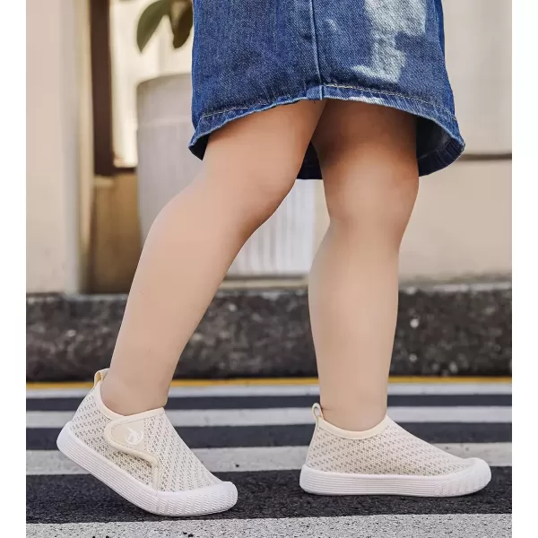 imageDADAWEN Boys Girls Toddler Sneakers Kids Lightweight Walking Shoes Mesh Breathable Tennis Shoes for ToddlerLittle KidsBeige166
