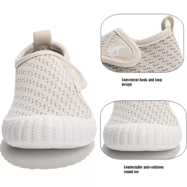 imageDADAWEN Boys Girls Toddler Sneakers Kids Lightweight Walking Shoes Mesh Breathable Tennis Shoes for ToddlerLittle KidsBeige166