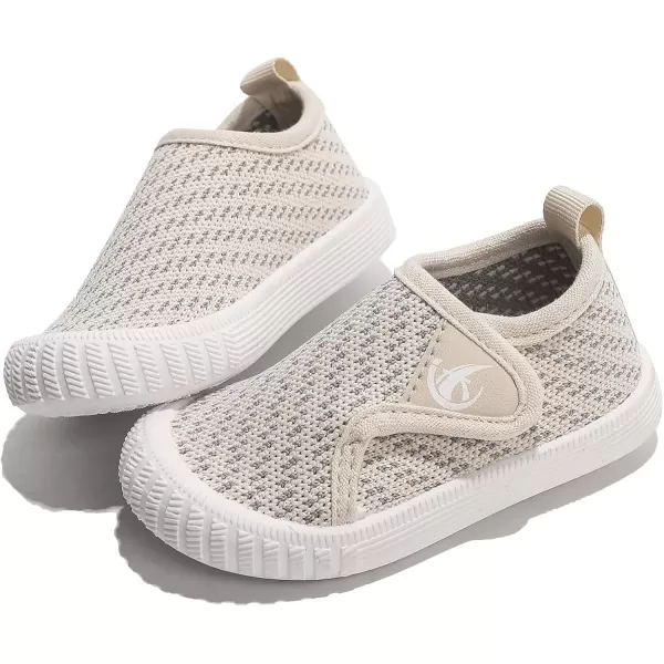 imageDADAWEN Boys Girls Toddler Sneakers Kids Lightweight Walking Shoes Mesh Breathable Tennis Shoes for ToddlerLittle KidsBeige166