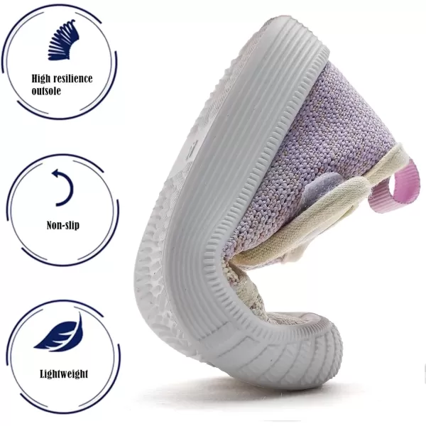 imageDADAWEN Boys Girls Toddler Sneakers Kids Lightweight Walking Shoes Mesh Breathable Tennis Shoes for ToddlerLittle KidsBeigePurple166