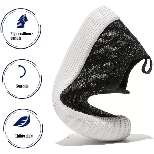 imageDADAWEN Boys Girls Toddler Sneakers Kids Lightweight Walking Shoes Mesh Breathable Tennis Shoes for ToddlerLittle KidsBlack