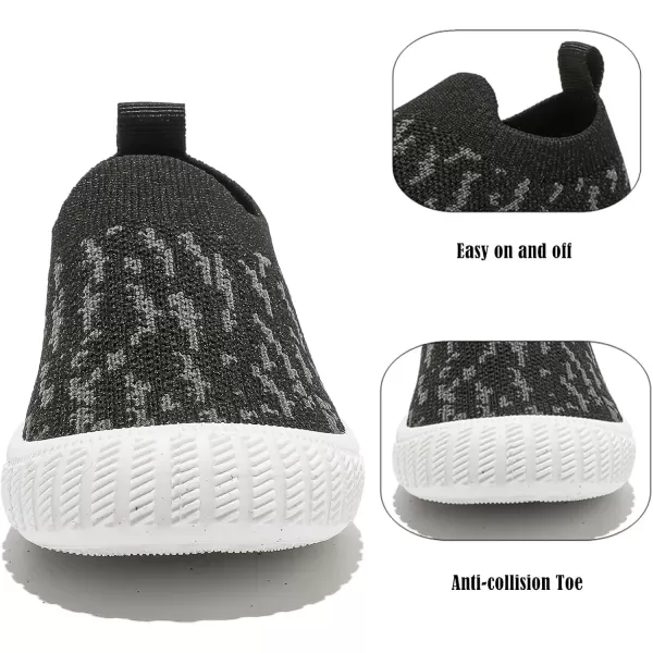 imageDADAWEN Boys Girls Toddler Sneakers Kids Lightweight Walking Shoes Mesh Breathable Tennis Shoes for ToddlerLittle KidsBlack