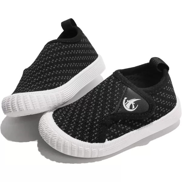 imageDADAWEN Boys Girls Toddler Sneakers Kids Lightweight Walking Shoes Mesh Breathable Tennis Shoes for ToddlerLittle KidsBlack166