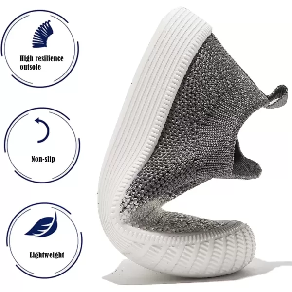 imageDADAWEN Boys Girls Toddler Sneakers Kids Lightweight Walking Shoes Mesh Breathable Tennis Shoes for ToddlerLittle KidsCreamGrey