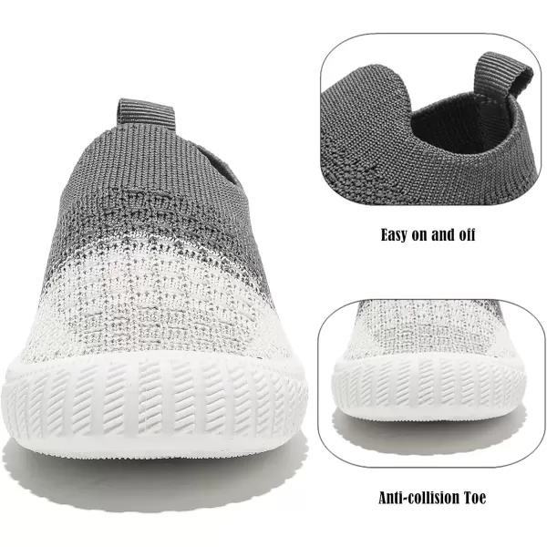 imageDADAWEN Boys Girls Toddler Sneakers Kids Lightweight Walking Shoes Mesh Breathable Tennis Shoes for ToddlerLittle KidsCreamGrey