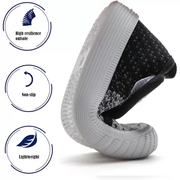 imageDADAWEN Boys Girls Toddler Sneakers Kids Lightweight Walking Shoes Mesh Breathable Tennis Shoes for ToddlerLittle KidsGreyBlack166