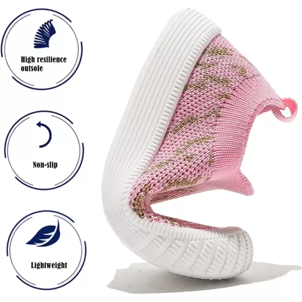 imageDADAWEN Boys Girls Toddler Sneakers Kids Lightweight Walking Shoes Mesh Breathable Tennis Shoes for ToddlerLittle KidsHot Pink