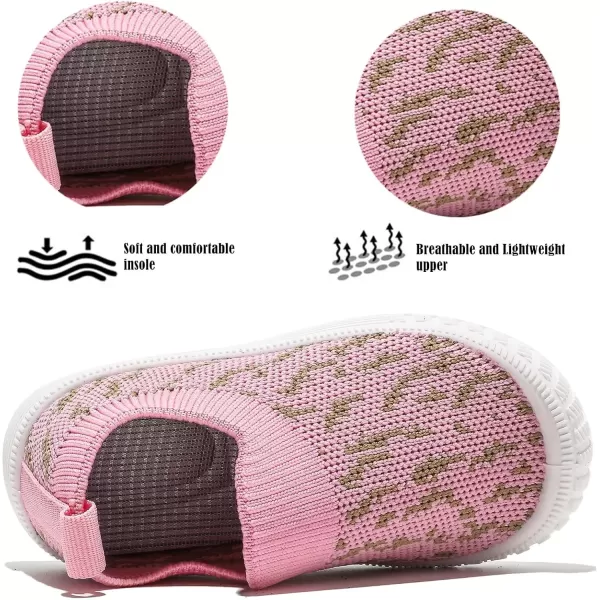 imageDADAWEN Boys Girls Toddler Sneakers Kids Lightweight Walking Shoes Mesh Breathable Tennis Shoes for ToddlerLittle KidsHot Pink