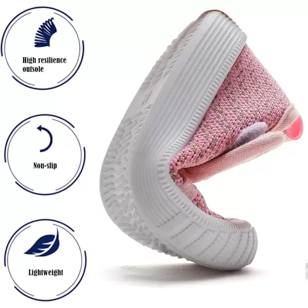imageDADAWEN Boys Girls Toddler Sneakers Kids Lightweight Walking Shoes Mesh Breathable Tennis Shoes for ToddlerLittle KidsPink166