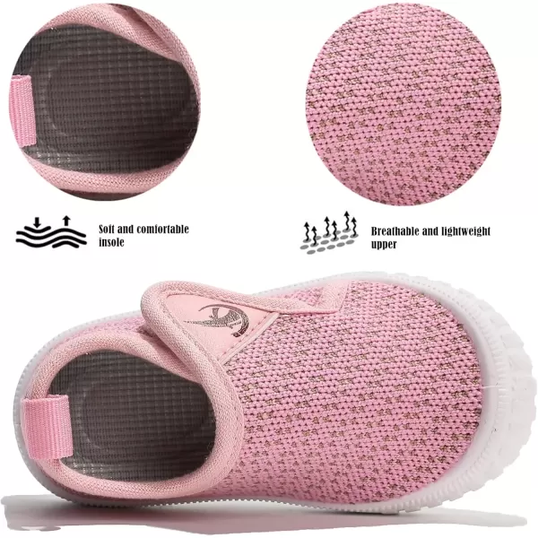 imageDADAWEN Boys Girls Toddler Sneakers Kids Lightweight Walking Shoes Mesh Breathable Tennis Shoes for ToddlerLittle KidsPink166