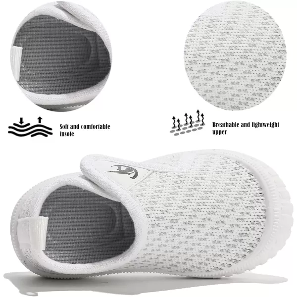 imageDADAWEN Boys Girls Toddler Sneakers Kids Lightweight Walking Shoes Mesh Breathable Tennis Shoes for ToddlerLittle KidsWhite166