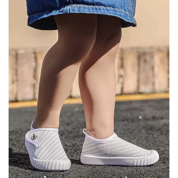 imageDADAWEN Boys Girls Toddler Sneakers Kids Lightweight Walking Shoes Mesh Breathable Tennis Shoes for ToddlerLittle KidsWhite166