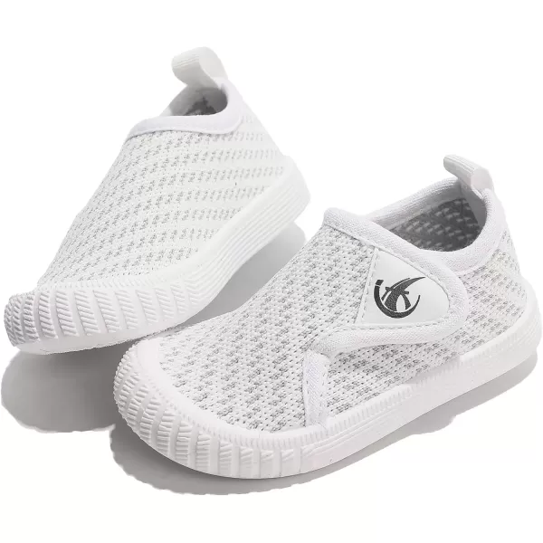 imageDADAWEN Boys Girls Toddler Sneakers Kids Lightweight Walking Shoes Mesh Breathable Tennis Shoes for ToddlerLittle KidsWhite166