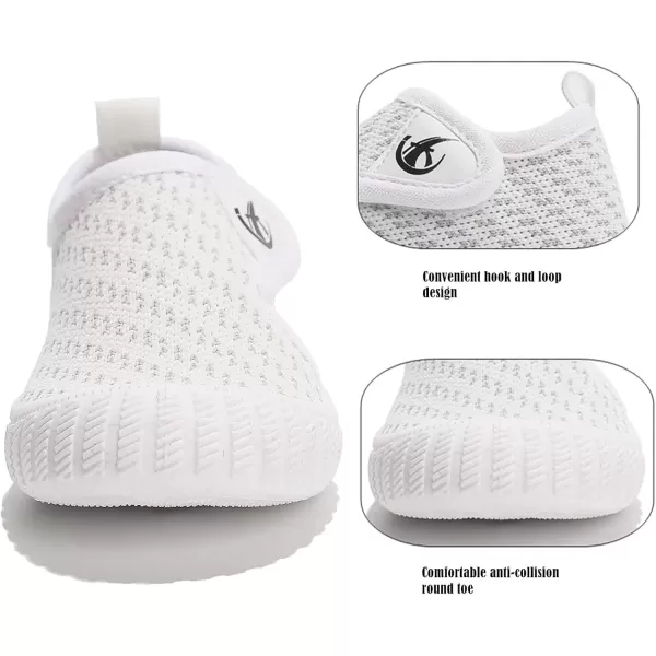 imageDADAWEN Boys Girls Toddler Sneakers Kids Lightweight Walking Shoes Mesh Breathable Tennis Shoes for ToddlerLittle KidsWhite166