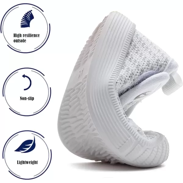 imageDADAWEN Boys Girls Toddler Sneakers Kids Lightweight Walking Shoes Mesh Breathable Tennis Shoes for ToddlerLittle KidsWhite166
