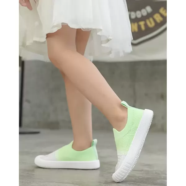 imageDADAWEN Boys Girls Toddler Sneakers Kids Lightweight Walking Shoes Mesh Breathable Tennis Shoes for ToddlerLittle KidsWhiteGreen