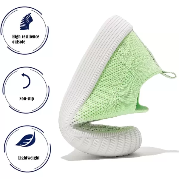 imageDADAWEN Boys Girls Toddler Sneakers Kids Lightweight Walking Shoes Mesh Breathable Tennis Shoes for ToddlerLittle KidsWhiteGreen