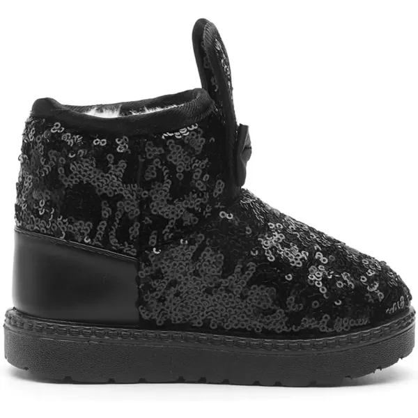 imageDADAWEN Boys Girls Warm Winter Sequin Waterpoof Outdoor Snow BootsBlackrabbit