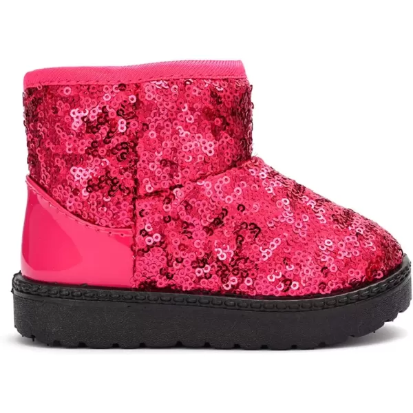 imageDADAWEN Boys Girls Warm Winter Sequin Waterpoof Outdoor Snow BootsPink