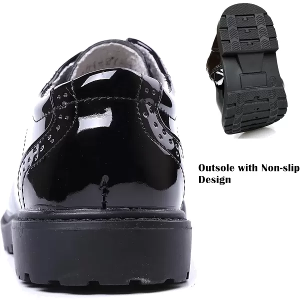 imageDADAWEN Childrens Boys Girls LaceUp School Uniform Shoes Comfort Oxford Dress Shoes ToddlerLittle KidBig KidBlack